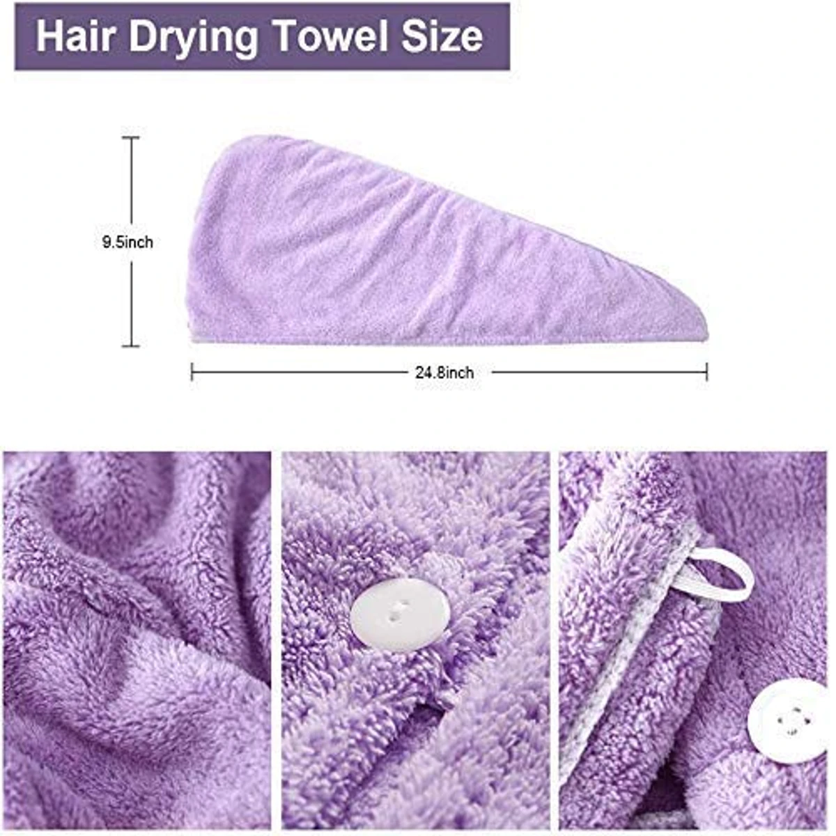 Shyam Export Microfiber Hair Wrap Towel Cap Small Size (Set of 1)